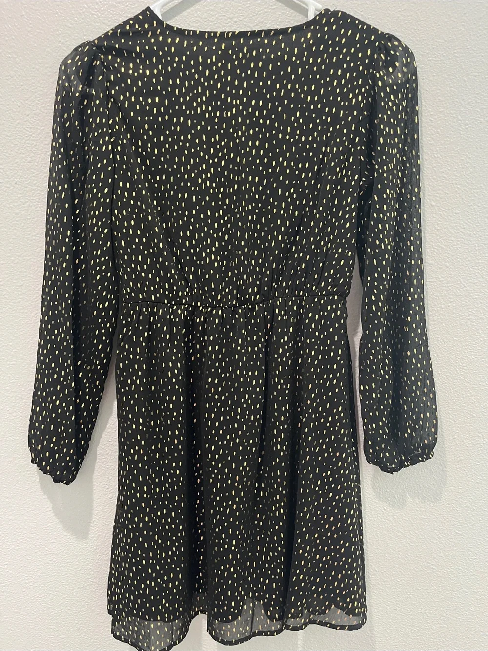 Chelsea & Violet Black Dress with Gold Dot Accent - Picture 4 of 9